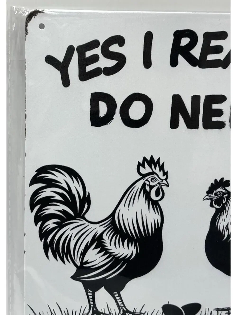 Farmhouse Tin Sign Chicken Rooster Hen Wall Decor Vintage Kitchen Rustic Metal